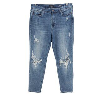 JUDY BLUE Jeans Boyfriend Fit Distressed Ripped Stretch Size 13/31
